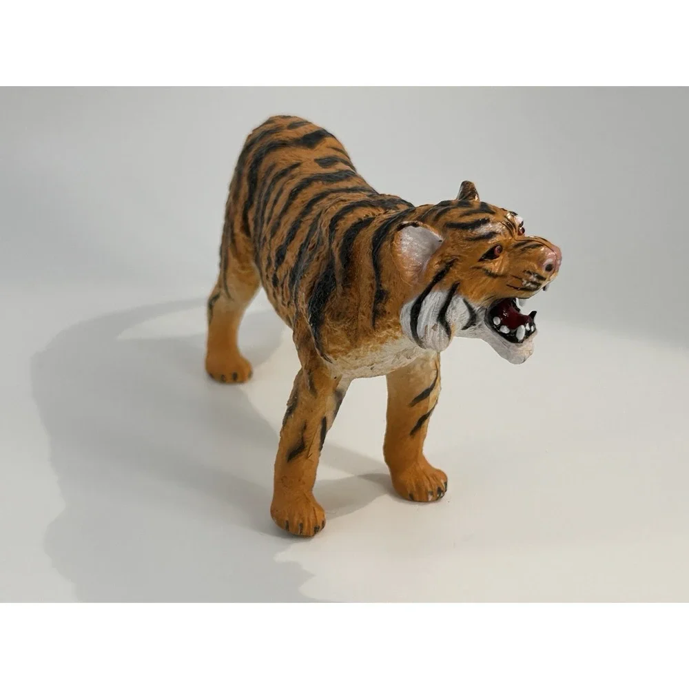 Vintage‎ AAA Painted Bengal Tiger Big Cat Figure Rubber Collectible Toy Animal